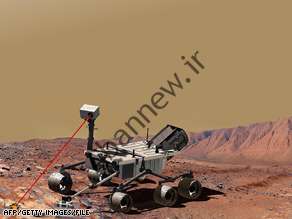 تصویری از یک وسیله نقلیه مجهز به لیزر که قرار است بخشی از آزمایشگاه علوم مریخ باشد.